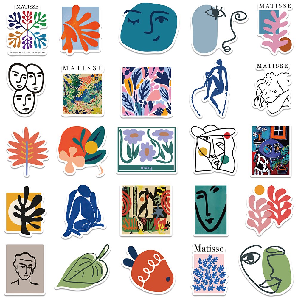 50pcs Abstract Art Poster Painting Graffiti Sticker Diy Skateboard Phone Case Laptop Luggage Waterproof Toys Gifts Stickers