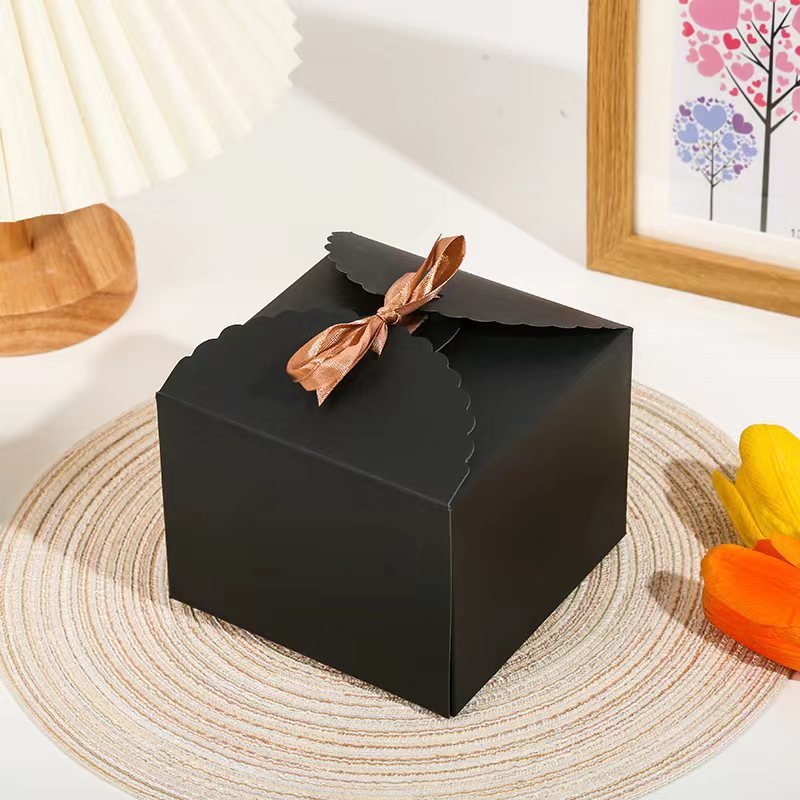 Wholesale Recycling Simple Party Gifts Pastries Snacks Candy Packaging Ribbons Bows Paper Boxes