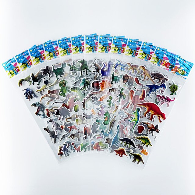 Custom wholesale kids dinosaur butterfly letter animal cute cartoon puffy sticker