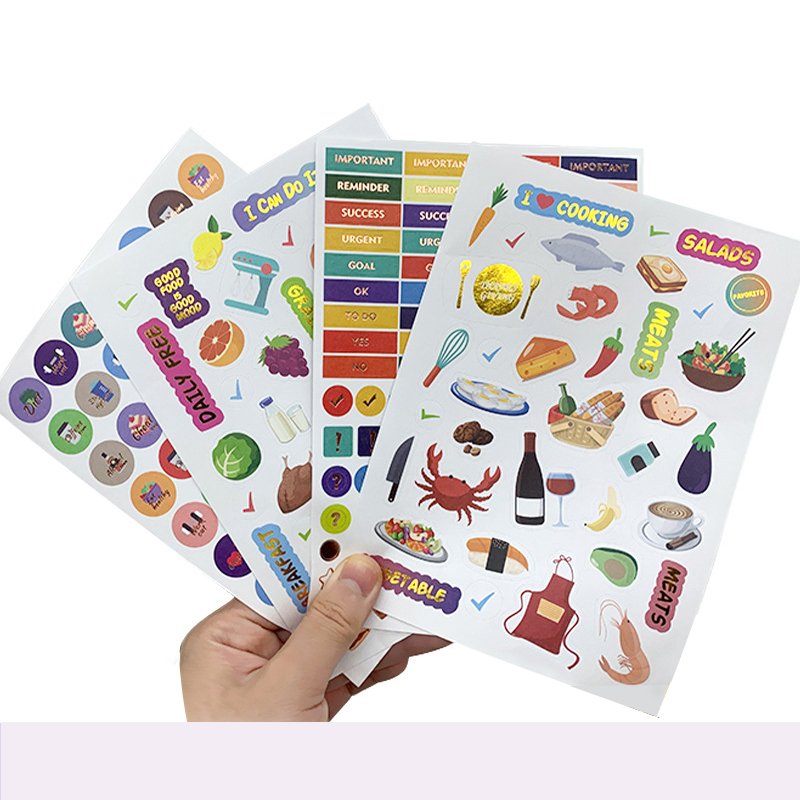 Wholesale Custom A4 A5 A6 Adhesive Paper Journal Planner Stickers Cartoon Cute Kiss Cut Sticker Sheet Printing For Kids