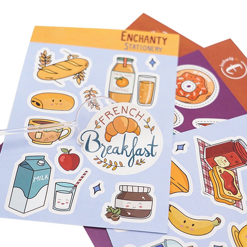 Wholesale Custom A4 A5 A6 Adhesive Paper Journal Planner Stickers Cartoon Cute Kiss Cut Sticker Sheet Printing For Kids
