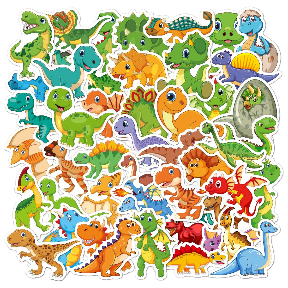 Hot Sell Cartoon Dinosaur Party Decoration Boys Graffiti Popular Sticker Waterproof UV Proof Vinyl PVC Custom Die Cut Sticker