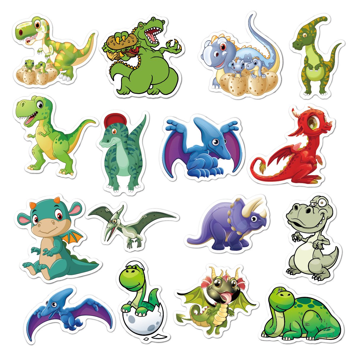 Hot Sell Cartoon Dinosaur Party Decoration Boys Graffiti Popular Sticker Waterproof UV Proof Vinyl PVC Custom Die Cut Sticker