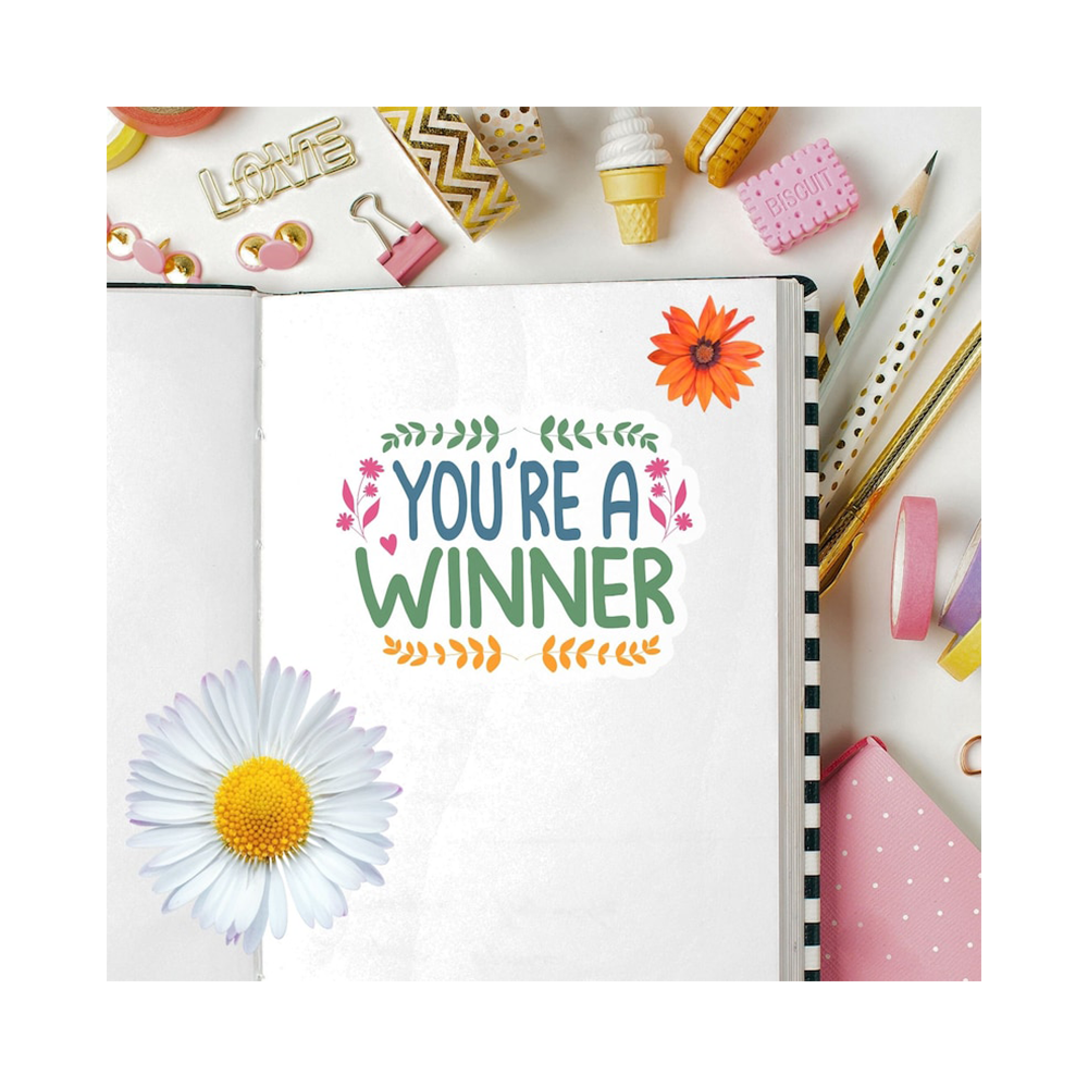Adhesive Sticker Unique Design Positive Flowers Letters Custom Printing Planner Cartoon Sticker Sheets