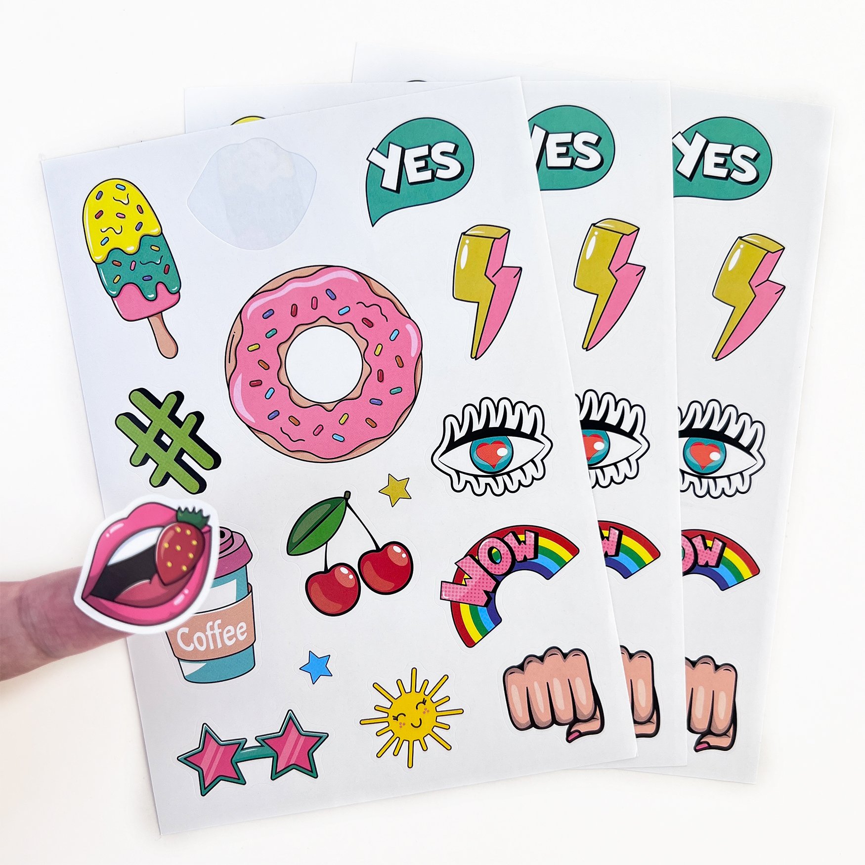 Custom Waterproof Kiss Cut Vinyl Paper Sticker Sheets With Logo For Sale Adhesive Cartoon Die Cut Decorative Kiss Cut Sticker