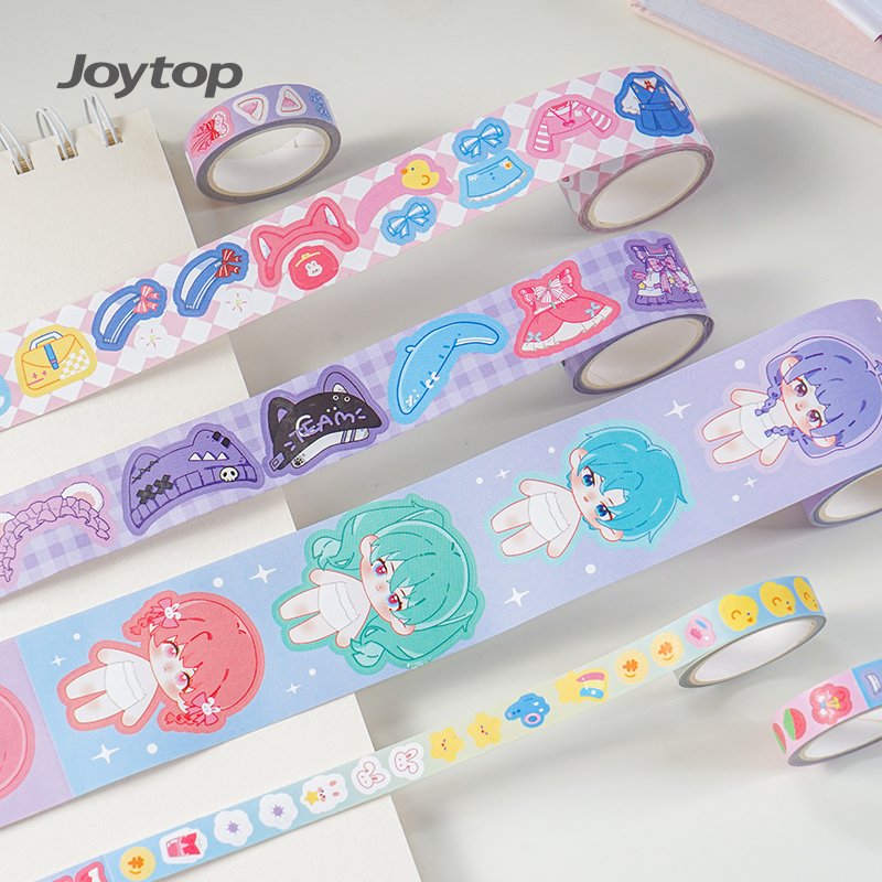 Joytop 500556 Wholesale Mikko Floral Letters Tear off Decorative Tape 3 Roll Set DIY Removable Washi Tape for Journaling