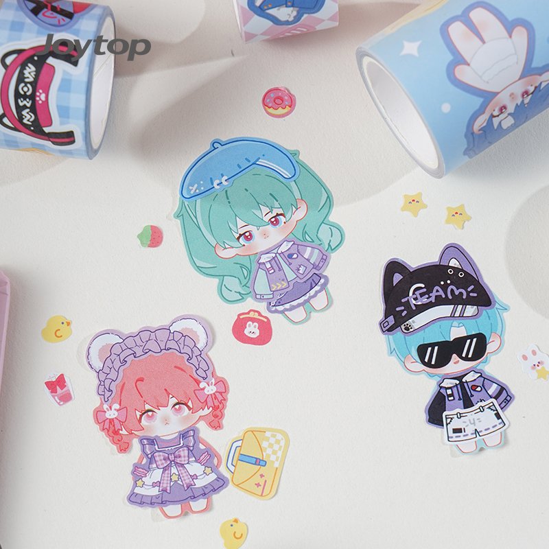 Joytop 500556 Wholesale Mikko Floral Letters Tear off Decorative Tape 3 Roll Set DIY Removable Washi Tape for Journaling