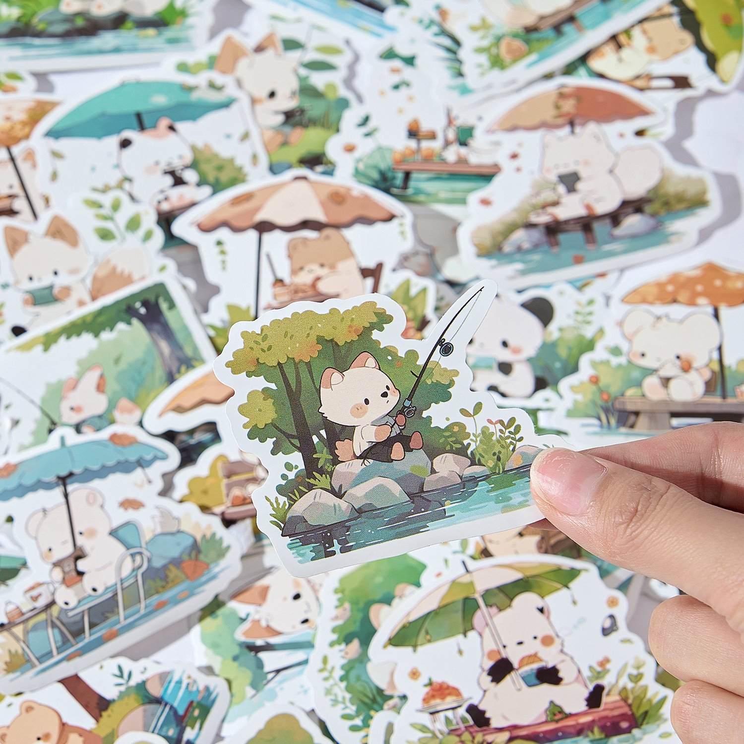 50 Animal Stickers per Pack Fun Life Series Cute Cartoon Stickers Hand Account Decoration Material Stickers