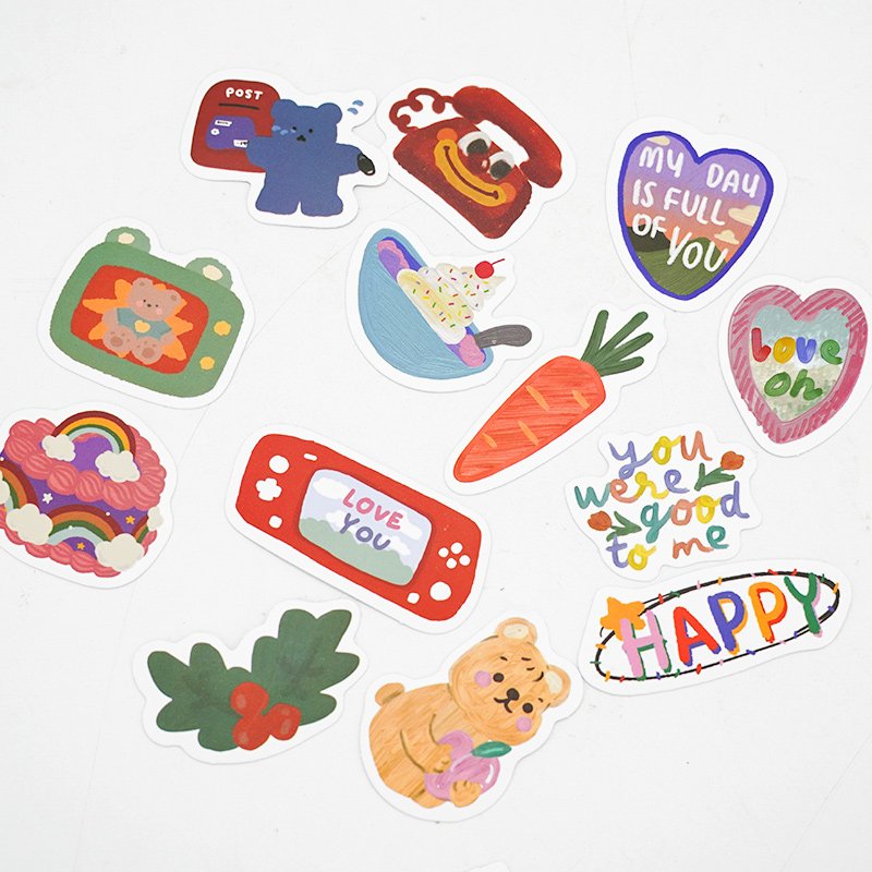 Custom Printing Lovely Journal Decoration Self Adhesive Vinyl Kiss Cut Sticker Sheet