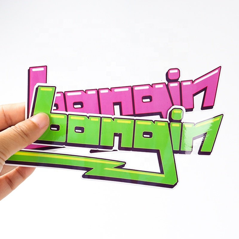 Custom printed Cute Cartoon laser effect pvc label sticker and die cut sticker