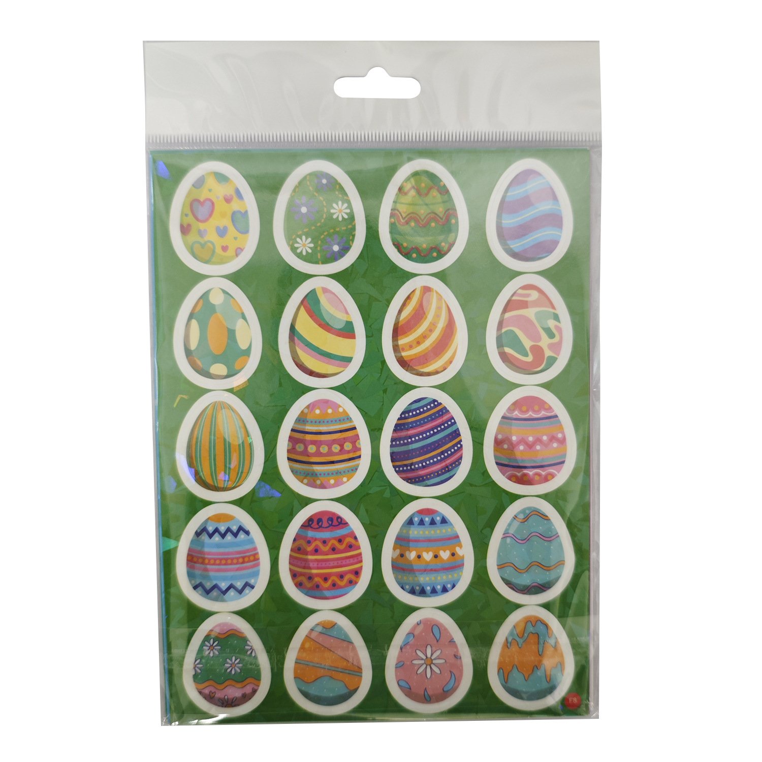 8 Sheets Holographic Children's Cartoon Easter Rabbit Stickers Vinyl Waterproof Laser Easter Eggs Sticker Sheets Home Decoration