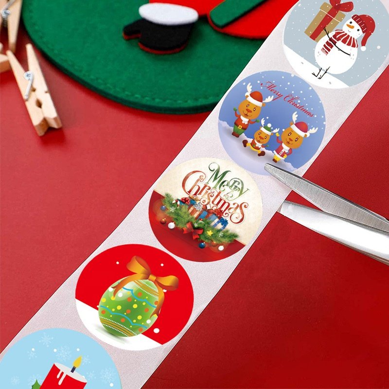 Explosion of colourful Christmas stickers 1.5 inches holiday Christmas gift packaging decoration sticker labels