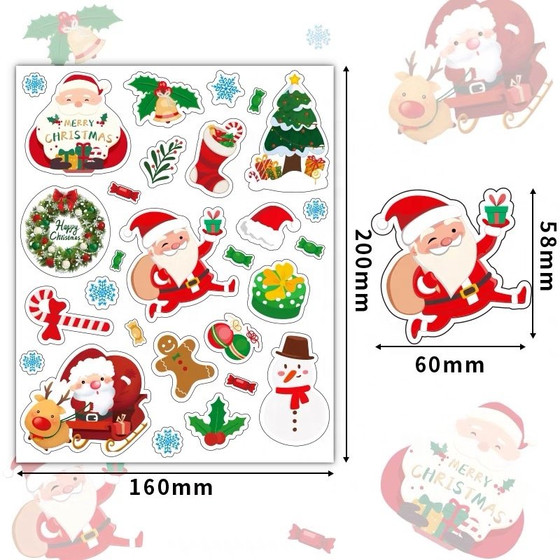 Explosion of colourful Christmas stickers 1.5 inches holiday Christmas gift packaging decoration sticker labels