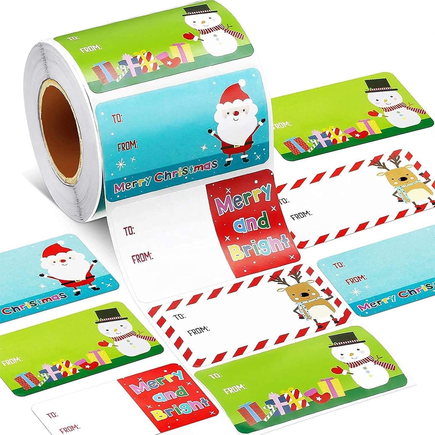 Explosion of colourful Christmas stickers 1.5 inches holiday Christmas gift packaging decoration sticker labels