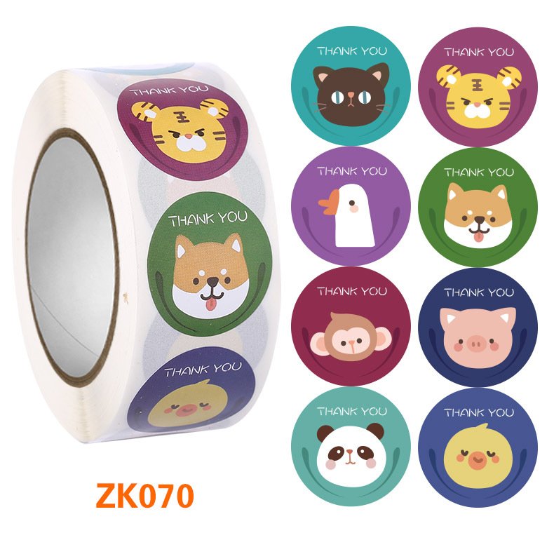 Wholesale Cute Cartoon Self-Adhesive PVC Sealing Stickers UV Printed Packaging Box Labels for Baking and Decorative Purposes