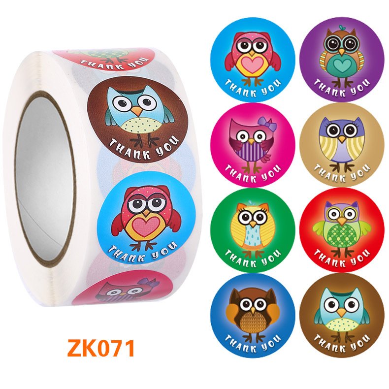 Wholesale Cute Cartoon Self-Adhesive PVC Sealing Stickers UV Printed Packaging Box Labels for Baking and Decorative Purposes