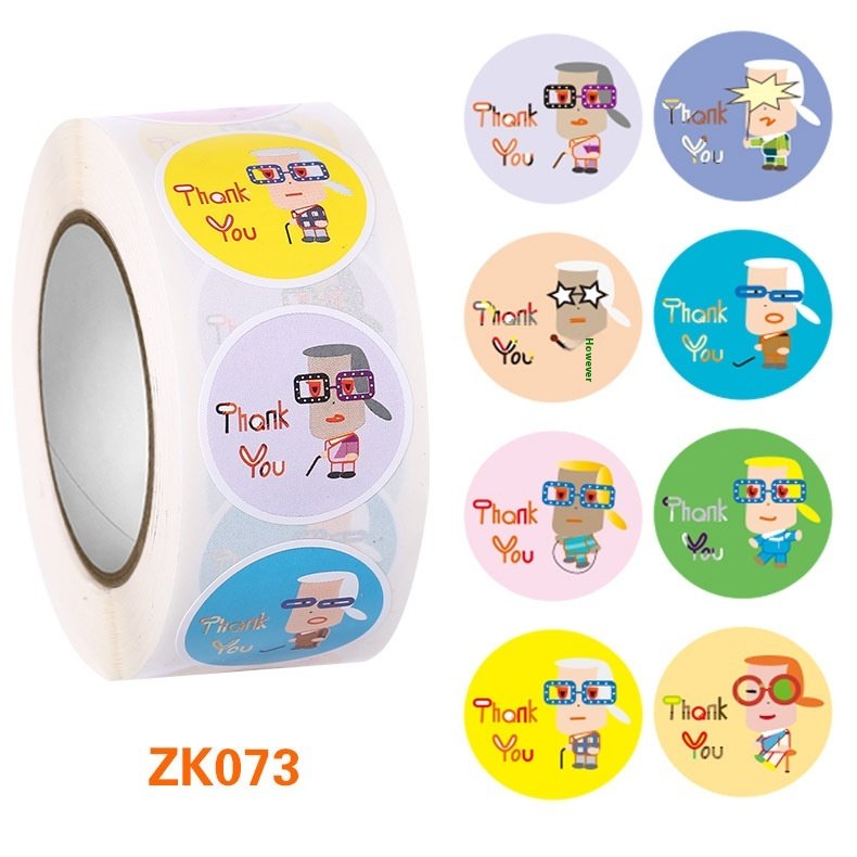 Wholesale Cute Cartoon Self-Adhesive PVC Sealing Stickers UV Printed Packaging Box Labels for Baking and Decorative Purposes
