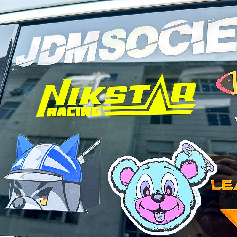 Good Quality Weatherproof UV Transfer Custom Business Logo Cartoon Vehicle Decals Die Cutting Window Outdoor Vinyl Car Stickers