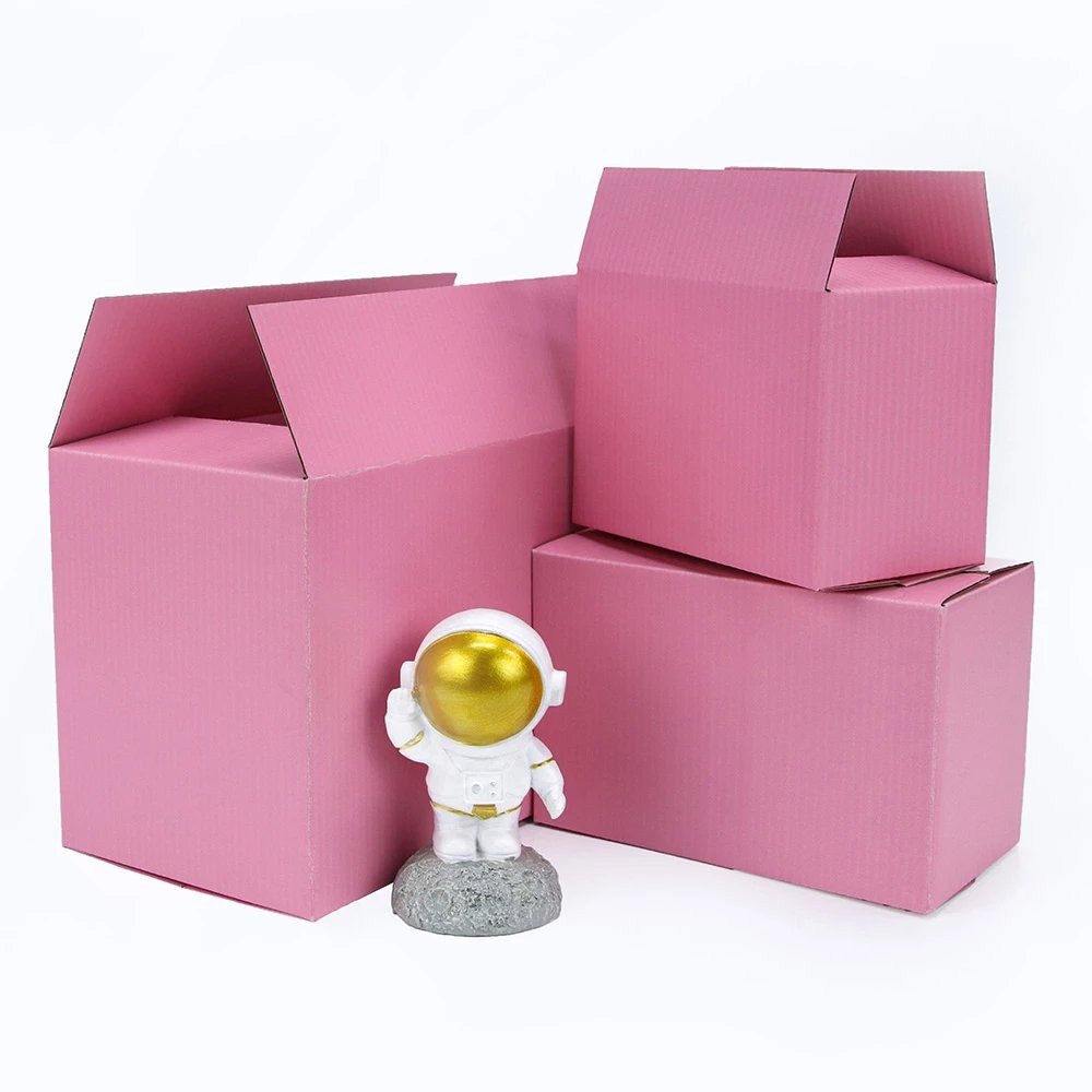 Cartoon Storage Gift Corrugated Box for Candy Biscuit Beer Pink Rectangle Gift & Craft Fzchucai 100 Pcs Packing Items