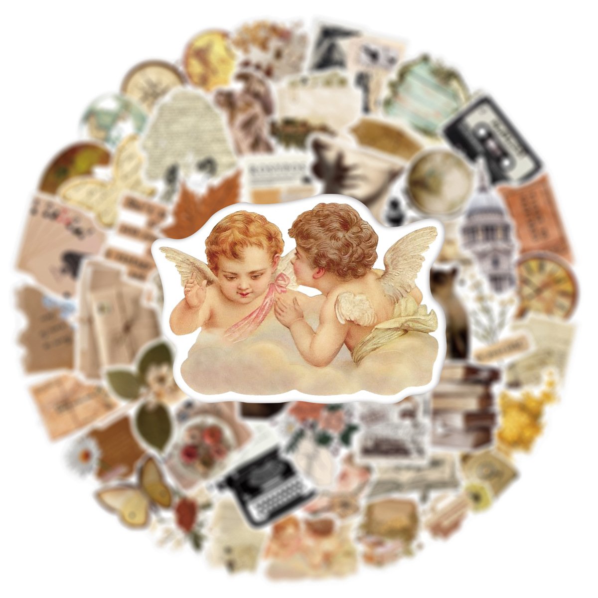 50pcs Die cut retro art Graffiti stickers water cup skateboard pull bar box guitar car scrapbooking stickers waterproof stickers