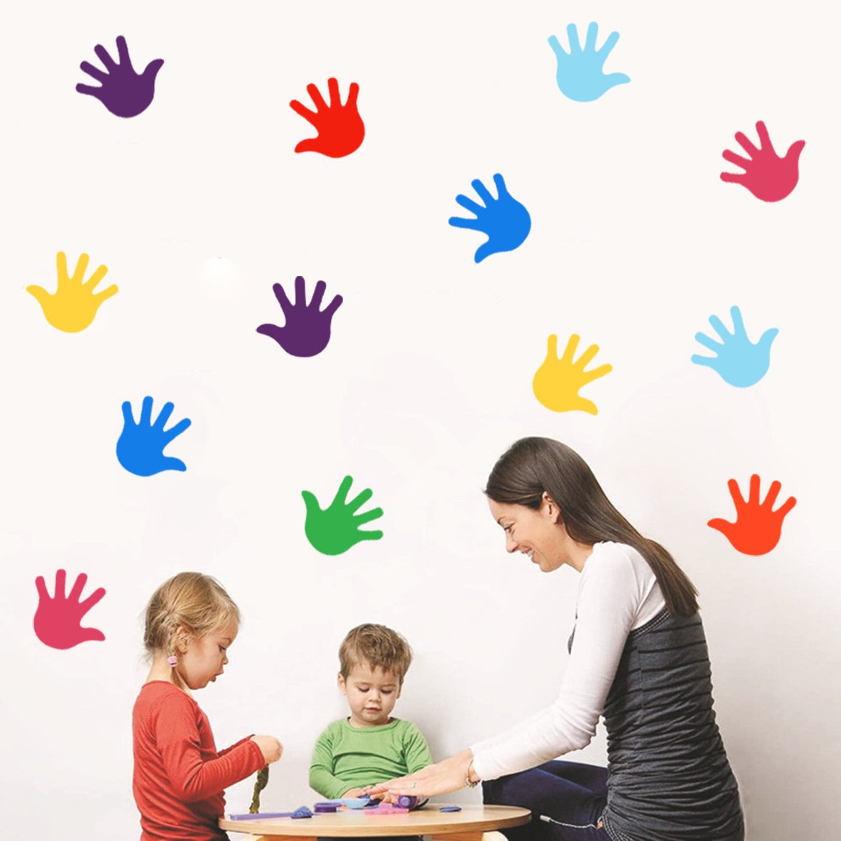 Creative cartoon palm print self-adhesive wall stickers children's room kindergarten classroom home decoration stickers