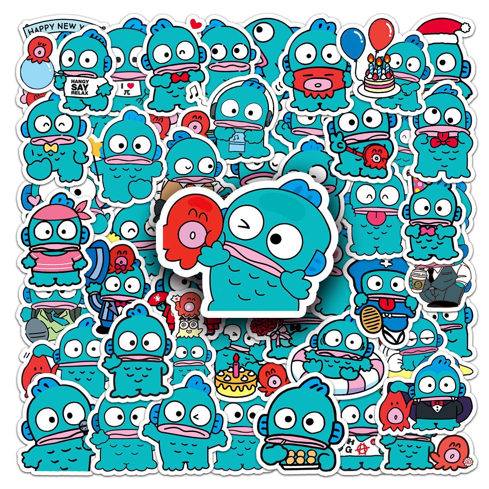 50pcs Animal stickers cartoon Hand-painted Cute Waterproof Decorative Diy Journal Book Anime stickers