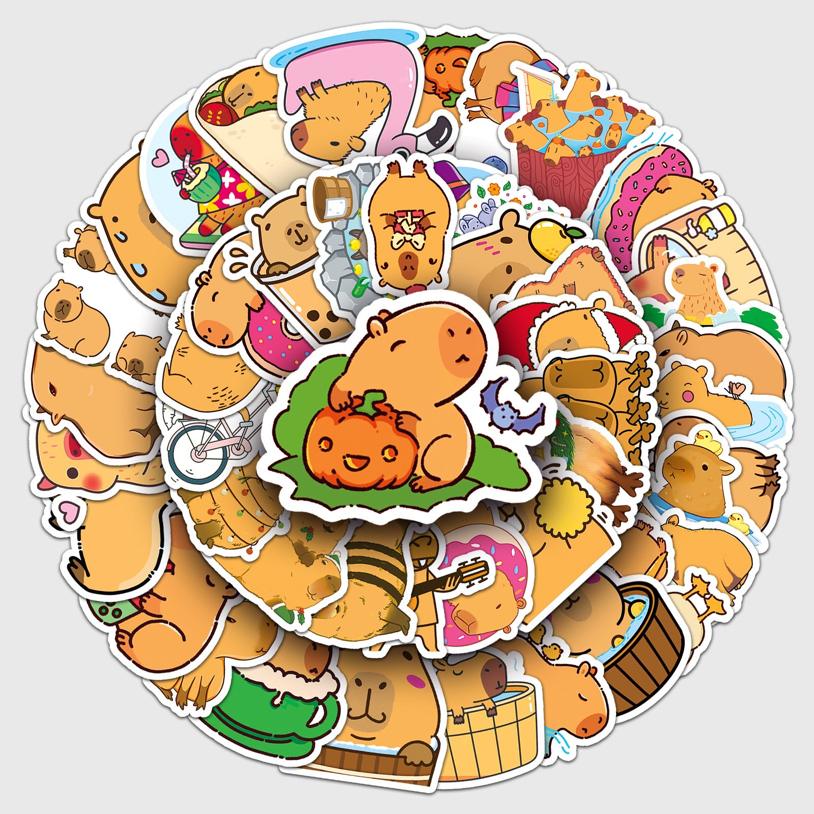 50pcs Animal stickers cartoon Hand-painted Cute Waterproof Decorative Diy Journal Book Anime stickers