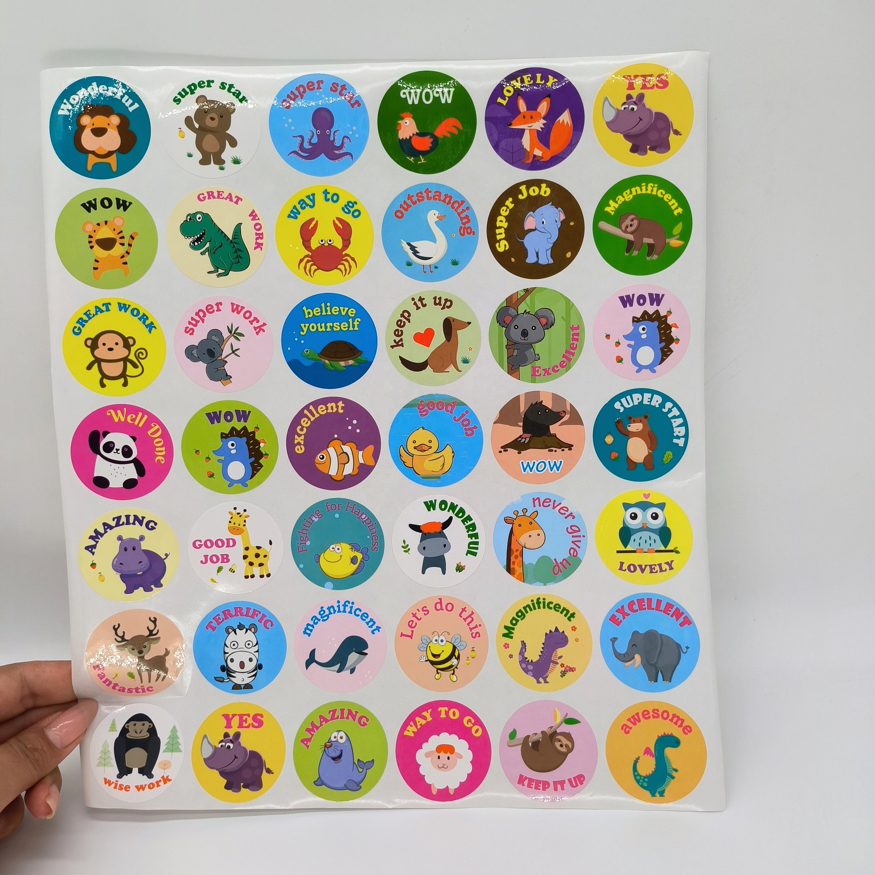 Factory Sale Animal Stickers For Children Skateboard Luggage Laptop Fridge Wall Bottle Decorative Sticker Sheet