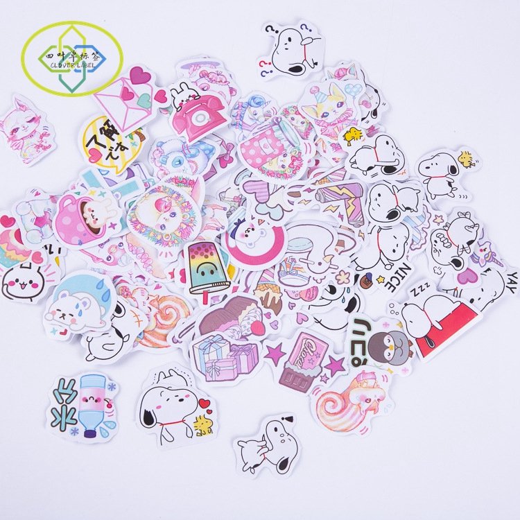 Custom lovely printing die cut cartoon labels stickers funny vinyl stickers sheet packaging sticker custom logo