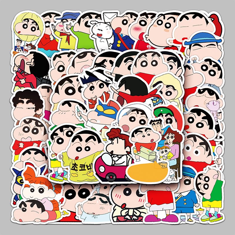 50 Non Repeating Lovely Crayon Shin Chan Cartoon Stickers for Luggage Cars Motorcycles Waterproof Decoration Graffiti Sticker