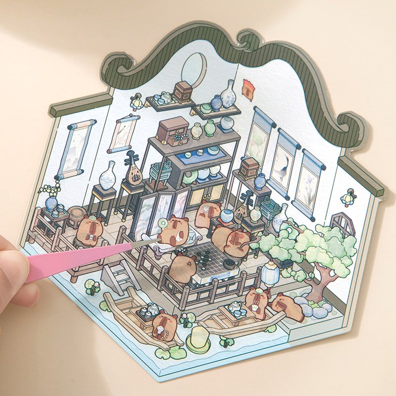 New Product Ideas Simno Scene Sticker DIY Three-dimensional Cabin Stacking Landscaping Decorative Stickers (Gen 3.0)