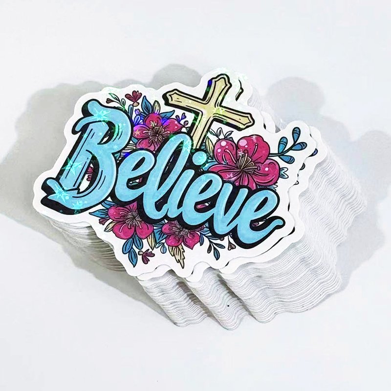 Custom Holographic Adhesive Sticker Personalized Logo Vinyl PVC Die Cut Stickers Packaging Labels Sticker