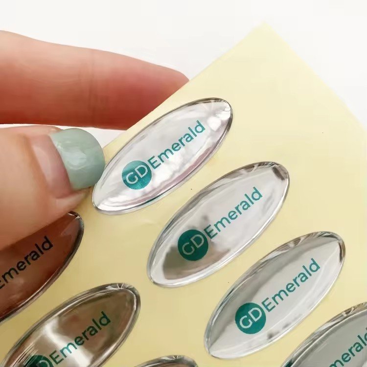 Custom Logo Waterproof Outdoor 3D Shiny Dome PVC Epoxy Gel Sticker