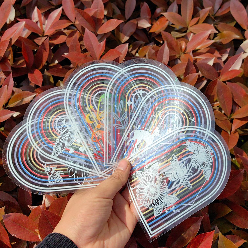 Windows Sticker Manufacturer Personalized Logo Custom Die Cut Vinyl Stickers Sun Catcher Rainbow Prism Decals Suncatcher Sticker
