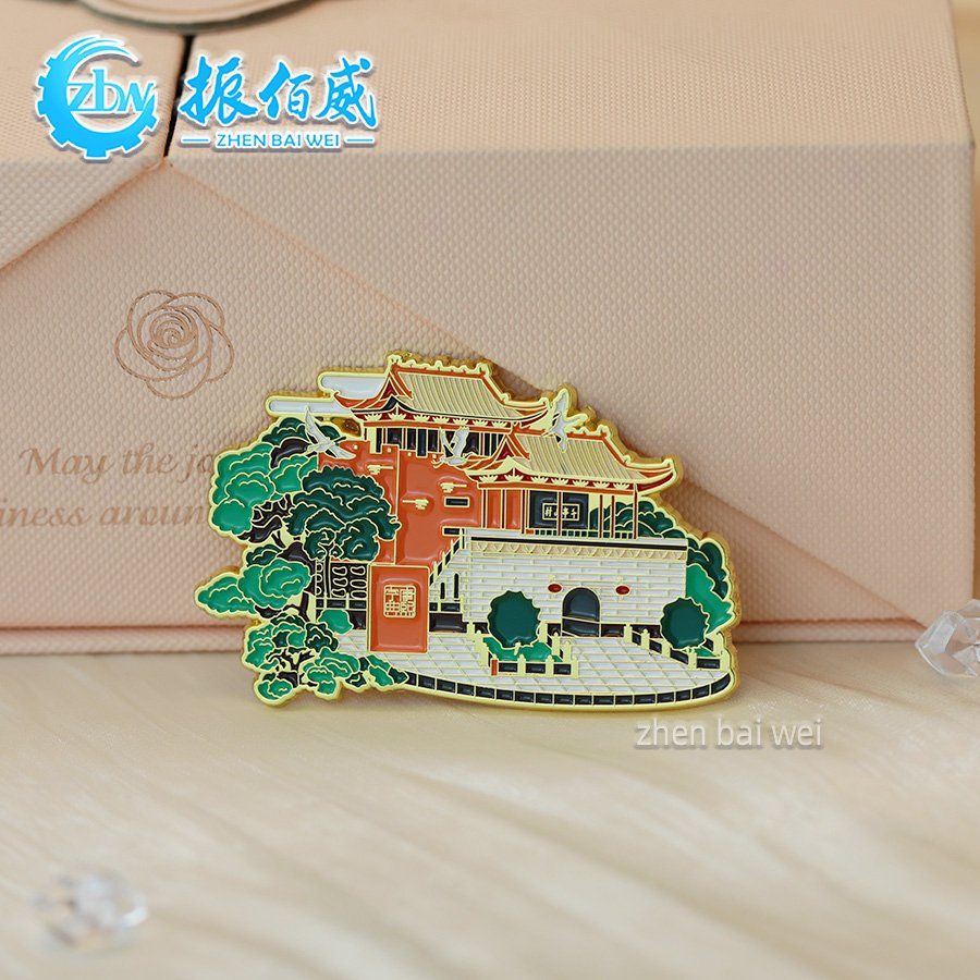 City Landmark Scenic Area Metal Soft Enamel Magnetic Refrigerator Sticker Customized Zinc Alloy Magnet Badges Customized