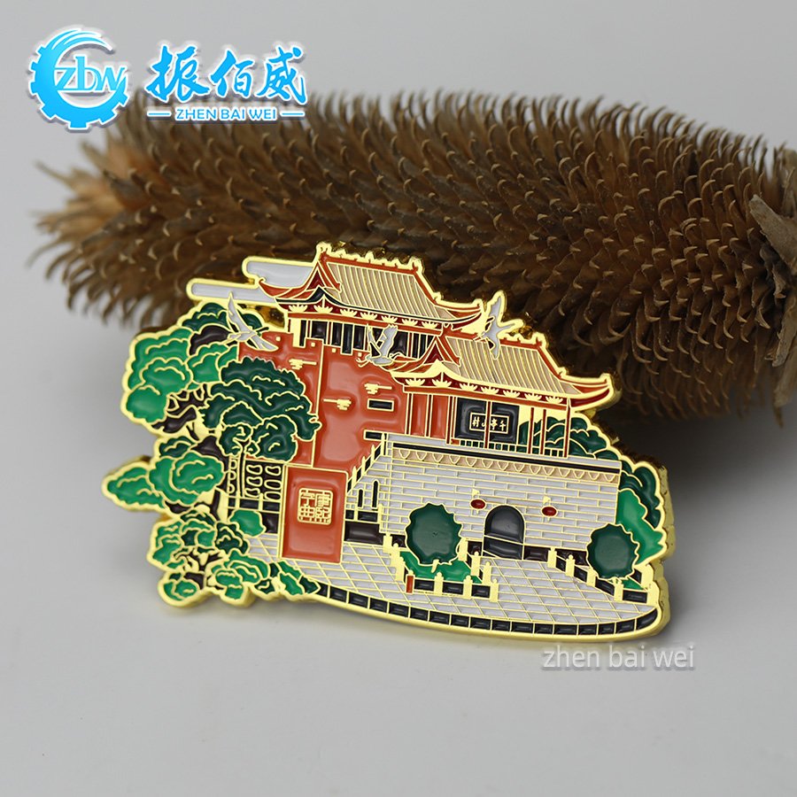 City Landmark Scenic Area Metal Soft Enamel Magnetic Refrigerator Sticker Customized Zinc Alloy Magnet Badges Customized