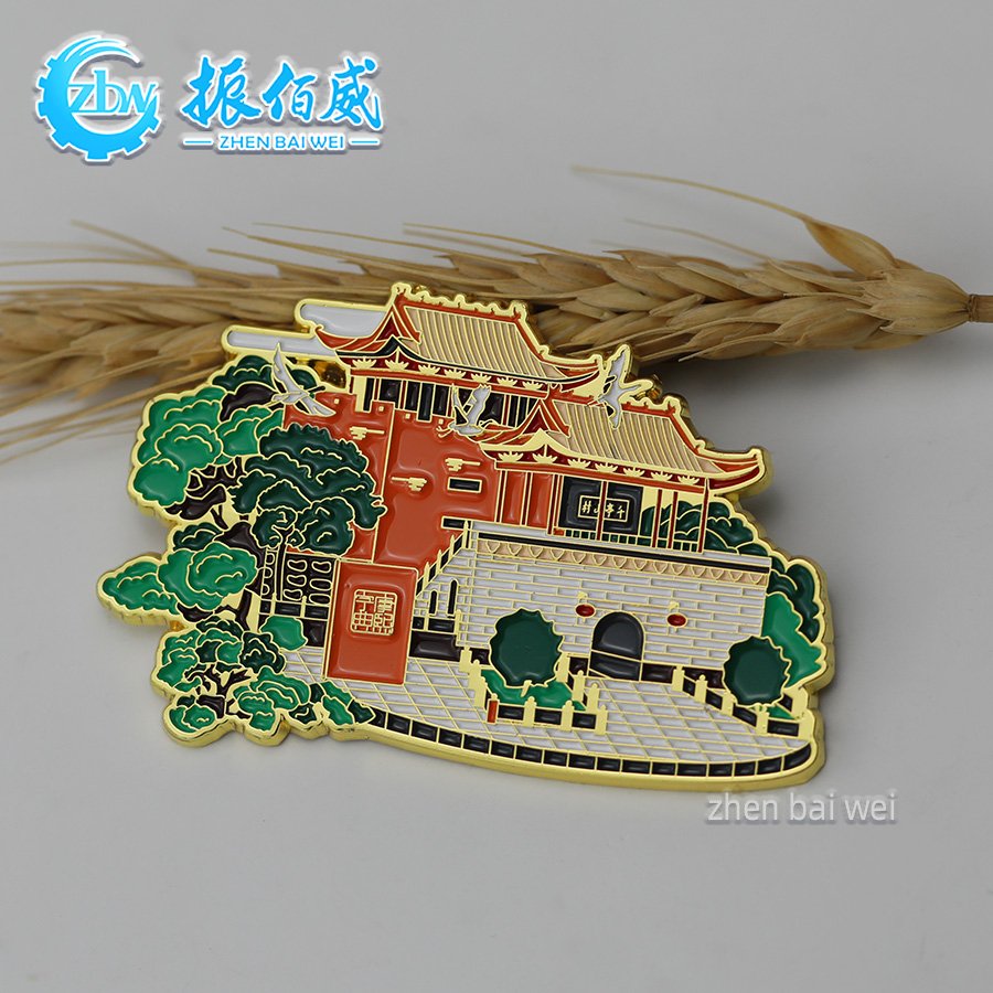 City Landmark Scenic Area Metal Soft Enamel Magnetic Refrigerator Sticker Customized Zinc Alloy Magnet Badges Customized