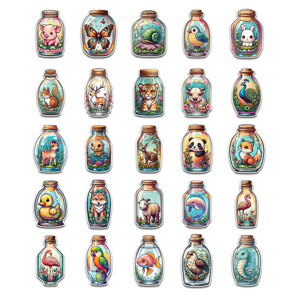 50pcs Animals World waterproof vinyl sticker for luggage laptop scooter water bottle mobile phone car bicycle
