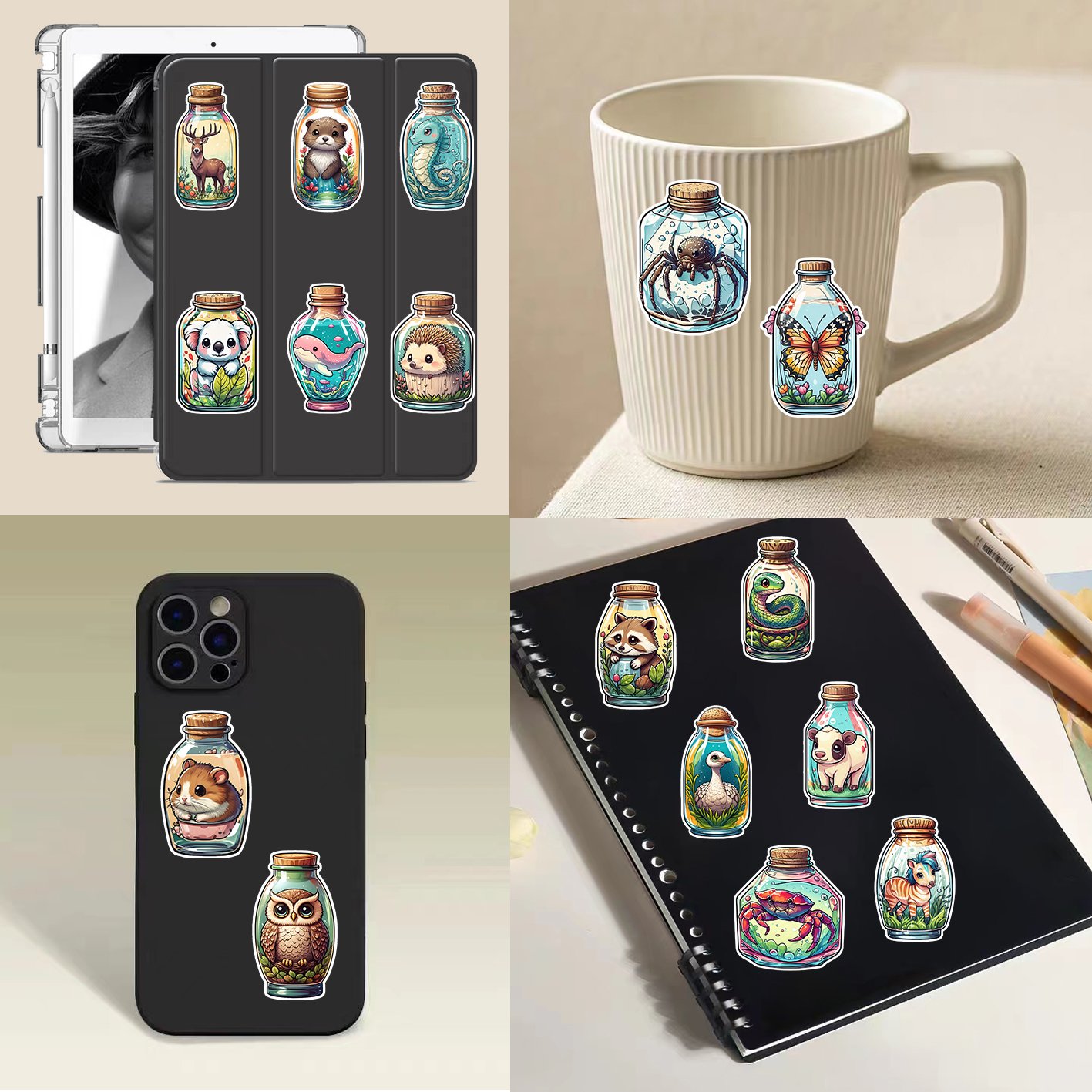 50pcs Animals World waterproof vinyl sticker for luggage laptop scooter water bottle mobile phone car bicycle