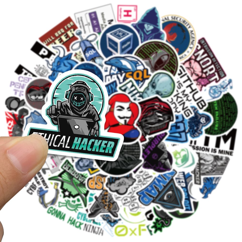 50pcs Hacker Programming Network Cool Stickers Diy Luggage Cup Skateboard Laptop Motorcycle Toys Helmet Car Waterproof Sticker