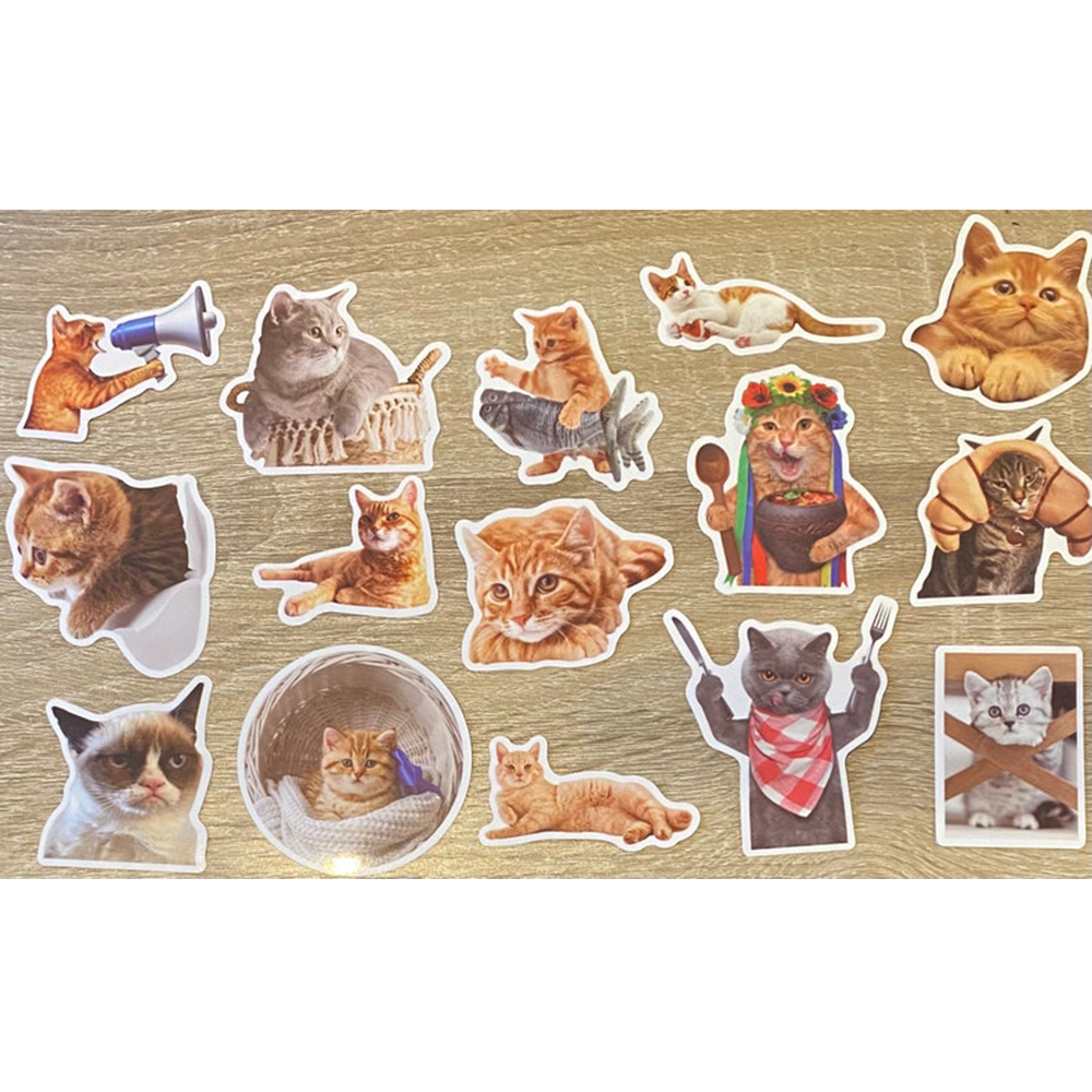 Cartoon Stickers Cute Kawaii Cat Animal Waterproof Decorative Stickers For Computers Scrapbooking