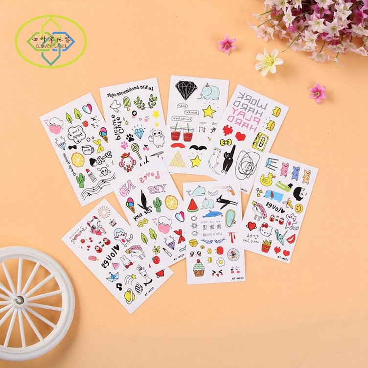 Custom A5 die cut sticker sheet vinyl label characters kiss cut printing cartoon sticker