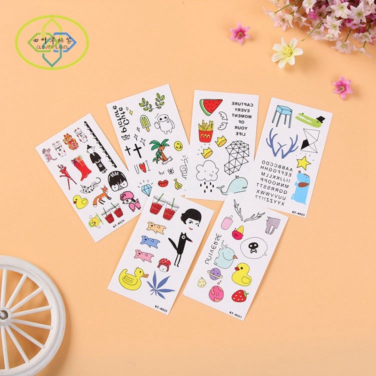 Custom A5 die cut sticker sheet vinyl label characters kiss cut printing cartoon sticker