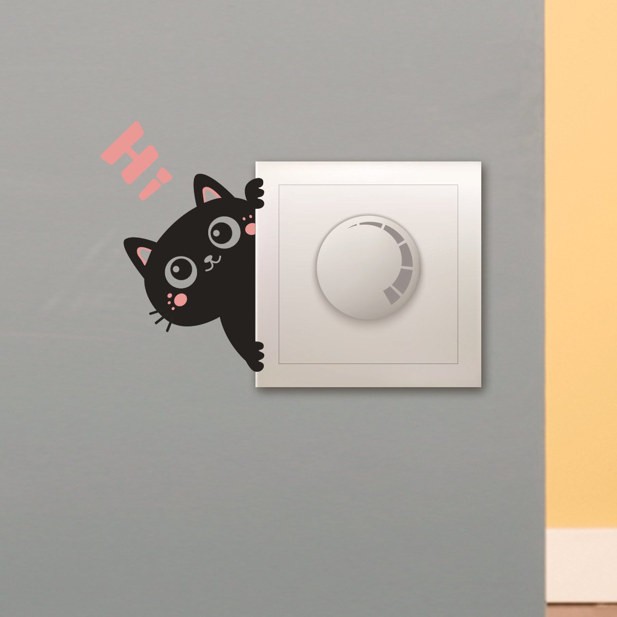 Cartoon switch wall stickers self-adhesive cat waterproof self-adhesive wall stickers wholesale