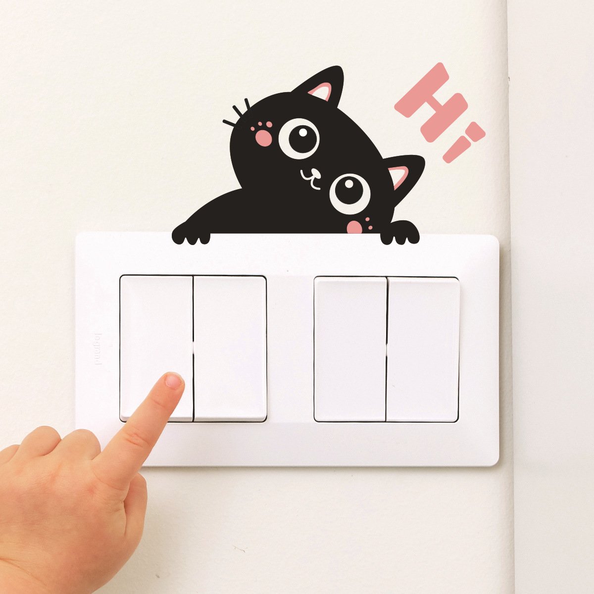 Cartoon switch wall stickers self-adhesive cat waterproof self-adhesive wall stickers wholesale