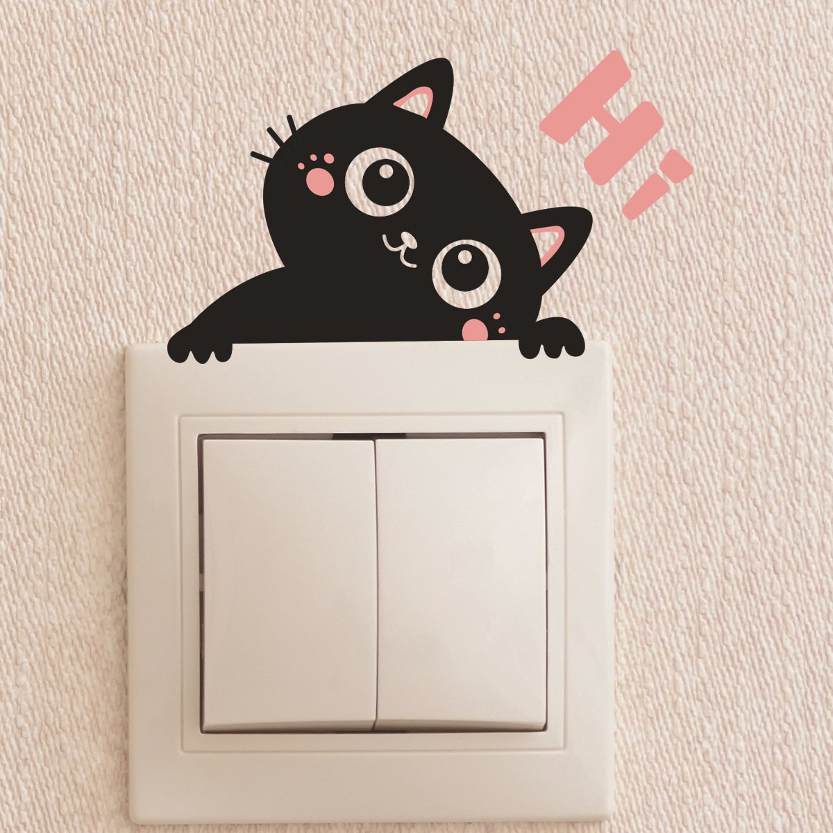 Cartoon switch wall stickers self-adhesive cat waterproof self-adhesive wall stickers wholesale