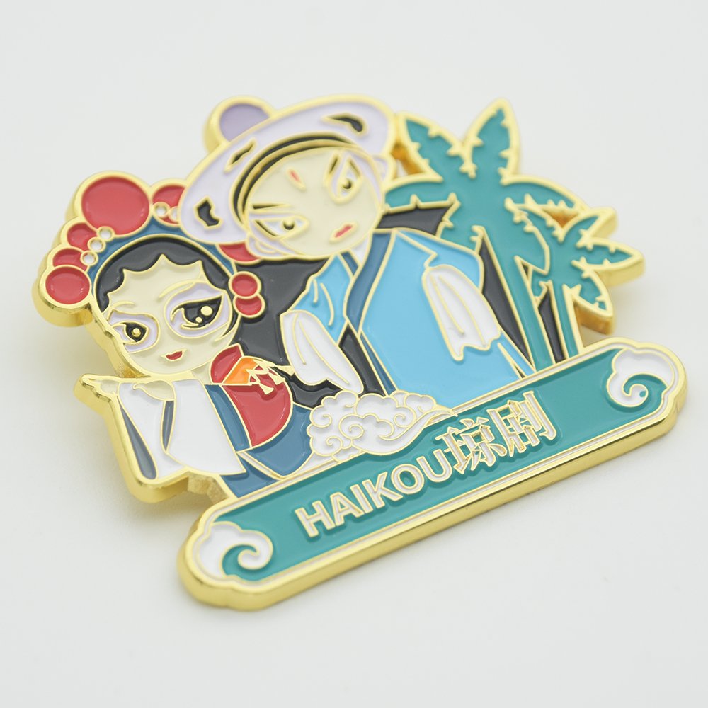 Custom Logo Metal Badges Hard and Soft Enamel Badges Baked Paint Magnetic Metal Badges Magnetic Fridge Stickers