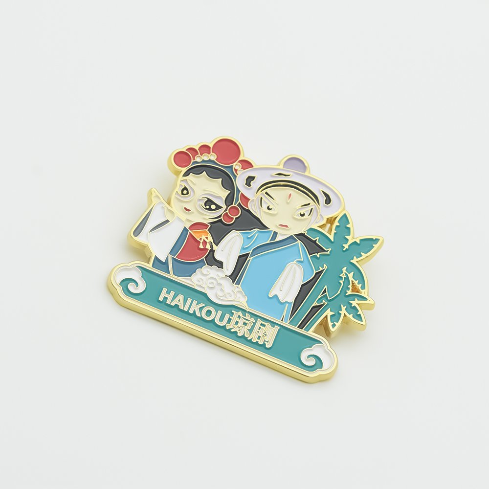 Custom Logo Metal Badges Hard and Soft Enamel Badges Baked Paint Magnetic Metal Badges Magnetic Fridge Stickers