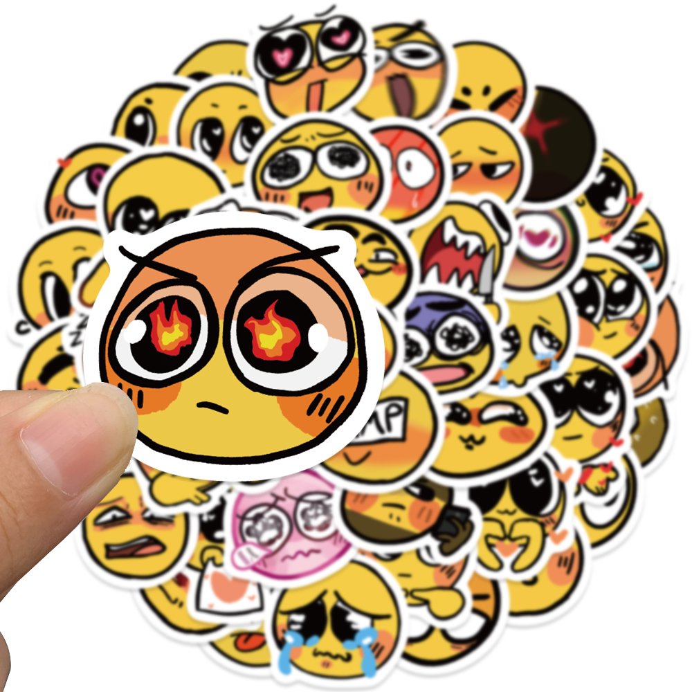 60Pcs Cute Expression MEME Cartoon Graffiti Stickers DIY Phone Guitar Laptop Notebook Suitcase Cup Waterproof Sticker Kids