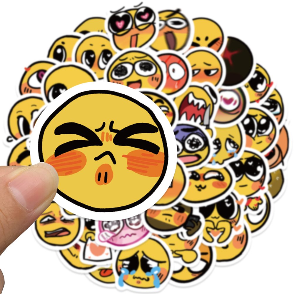 60Pcs Cute Expression MEME Cartoon Graffiti Stickers DIY Phone Guitar Laptop Notebook Suitcase Cup Waterproof Sticker Kids